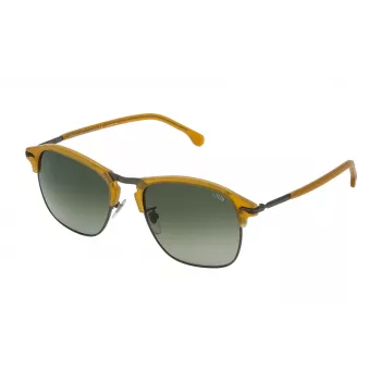 LOZZA SL2292M55627K Occhiali da sole rettangolari uomo - Montatura in acetato nero, lenti in policarbonato grigie, protezione UV400