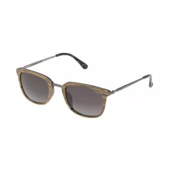 LOZZA SL4028M520ANB Occhiali da sole unisex rettangolari - montatura in acetato nero, lenti in policarbonato grigie, protezione UV400