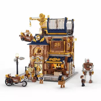 Lumibricks set di costruzioni Steampunk Mechanical Workshop con illuminazione LED - 2150 pezzi