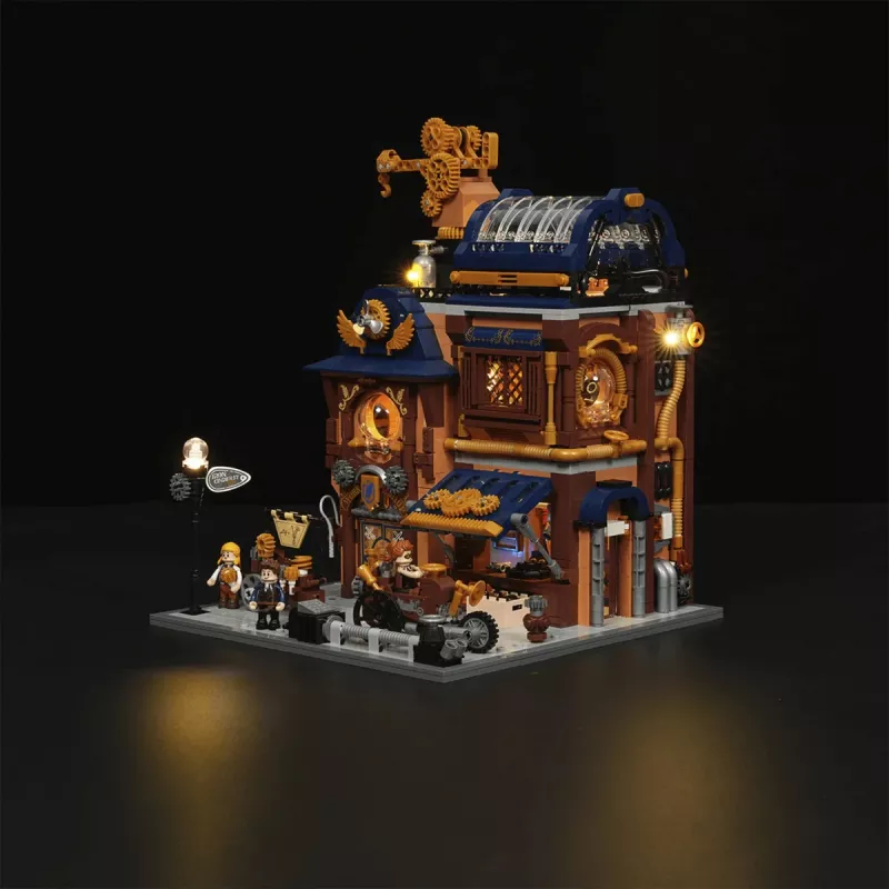 Lumibricks set di costruzioni Steampunk Mechanical Workshop con illuminazione LED - 2150 pezzi
