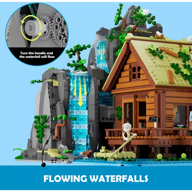 Lumibricks Waterfall Hut set di mattoncini con illuminazione LED