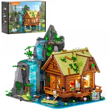 Lumibricks Waterfall Hut set di mattoncini con illuminazione LED