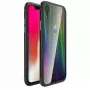 Luphie Apple iPhone XR Aurora Hybrid Bumper Case con cornice in alluminio + TPU nero trasparente
