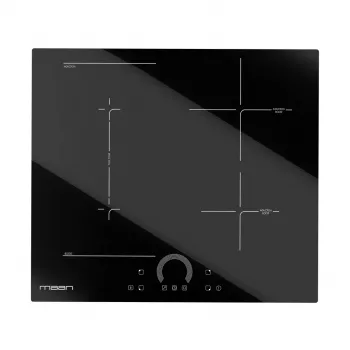 MAAN PIND604LRC1 Piano cottura a induzione da incasso con 4 zone di cottura, touch slider, PowerBoost, timer, sicurezza bambini, vetroceramica senza cornice, 7,4 kW, nero
