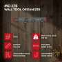 Organizzatore portautensili in acciaio da parete Maclean MC-178, portata 136 kg, larghezza 816 mm, pannello forato