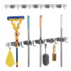 Maclean MC-185 organizer da parete per attrezzi da giardinaggio e mocio, acciaio, 60 cm, portata 20 kg, con ganci