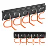MACLEAN MC-193 organizer da parete per attrezzi da giardino con 5 supporti auto e 6 ganci pieghevoli, plastica ABS, grigio/nero