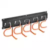 MACLEAN MC-193 organizer da parete per attrezzi da giardino con 5 supporti auto e 6 ganci pieghevoli, plastica ABS, grigio/nero