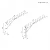 Maclean MC-195 Mensole pieghevoli da parete, 300-600 mm, max. 50 kg, 2 pz.