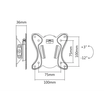 Maclean MC-715 Supporto TV da parete fisso per schermi LCD LED Plasma 13-27 pollici, VESA 75x75 100x100, 20 kg, nero