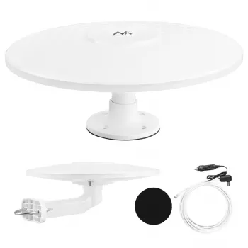 Maclean MCTV-103 Antenna attiva omnidirezionale per DVB-T/T2 HEVC per camper, 12V