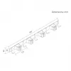 Maclean supporto da parete per attrezzi da giardino e mocio, acciaio, con ganci, carico max 20 kg, larghezza 49 cm, MC-184