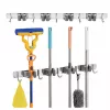 Maclean supporto da parete per attrezzi da giardino e mocio, acciaio, con ganci, carico max 20 kg, larghezza 49 cm, MC-184