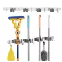 Maclean supporto da parete per attrezzi da giardino e mocio, acciaio, con ganci, carico max 20 kg, larghezza 49 cm, MC-184