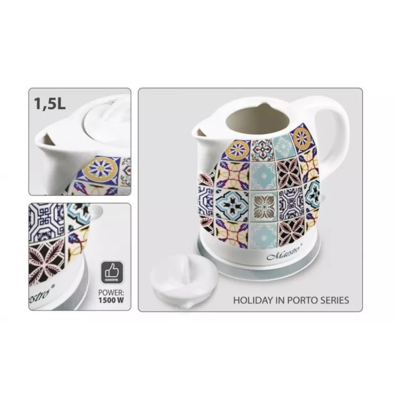 Maestro MR-066 Ceramika bollitore elettrico 1,7L 2200W blu