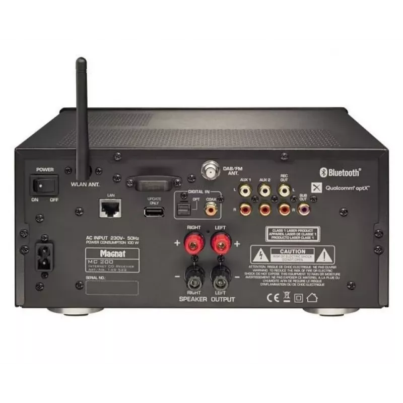 MAGNAT MC-200 amplificatore stereo con Bluetooth 5.0, Wi-Fi, DAB+ e ingresso Phono MM