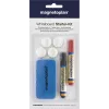 MAGNETOPLAN HOLTZ 37102 Set accessori per lavagna bianca – cancellino magnetico, 4 magneti, 4 pennarelli (nero/rosso)