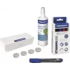 MAGNETOPLAN HOLTZ Magnetoplan 12299N Set accessori per lavagna bianca – 4 pennarelli cancellabili a secco, 250 ml liquido detergente, cancellino magnetico, 10 panni, nero
