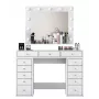 Trucco tavolo Kalune Design BJ119 - 2895 bianco, materiale legnoso, con specchio LED