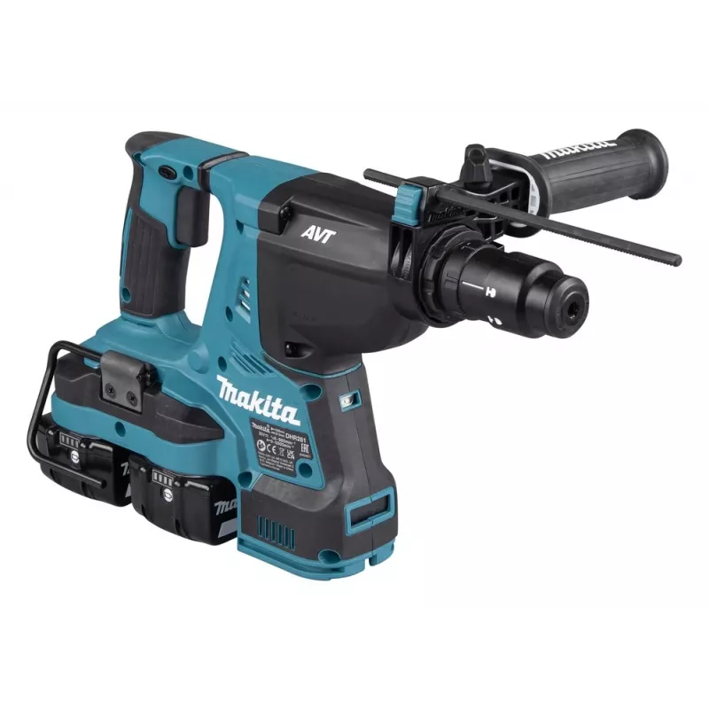 Makita DHR281PT2J 36V (2x18V) set martello perforatore SDS-Plus brushless con 2 batterie da 5,0Ah, doppio caricabatterie e valigia Makpac
