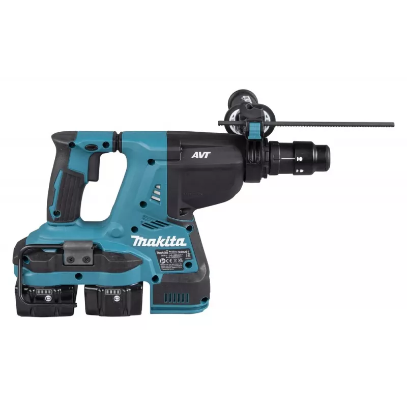 Makita DHR281PT2J 36V (2x18V) set martello perforatore SDS-Plus brushless con 2 batterie da 5,0Ah, doppio caricabatterie e valigia Makpac