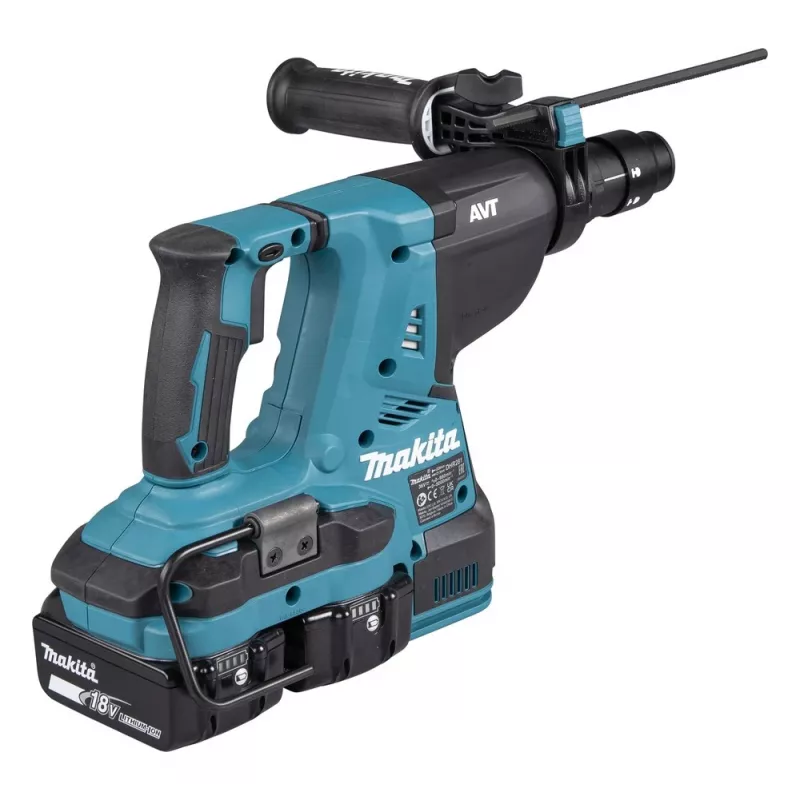 Makita DHR281PT2J 36V (2x18V) set martello perforatore SDS-Plus brushless con 2 batterie da 5,0Ah, doppio caricabatterie e valigia Makpac