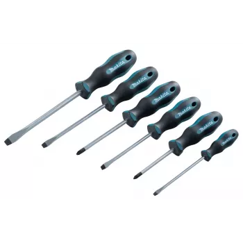 Makita E-10512 set di cacciaviti, 6 pezzi (a taglio/Pozidriv)