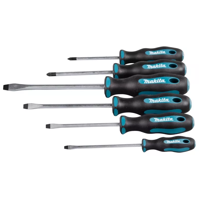 Makita E-10512 set di cacciaviti, 6 pezzi (a taglio/Pozidriv)