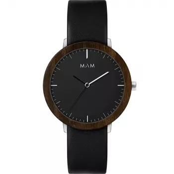 MAM MAM621 Orologio unisex analogico 39mm quadrante nero cinturino in pelle nera