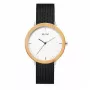 MAM MAM687 Orologio unisex 39mm in legno di teak con cinturino in pelle nera