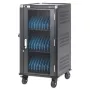 Manhattan carrello di ricarica per laptop 30 posti tramite adattatore AC (EU) - armadio in acciaio con serratura, 220-240V, 2300W, spina CEE 7/7, cavo 3m, 4 ruote