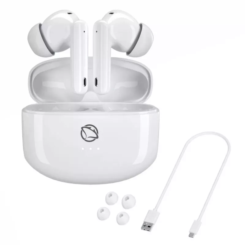 Manta MTWS008W Rytmo Auricolari true wireless Bluetooth 5.0 bianchi con custodia di ricarica