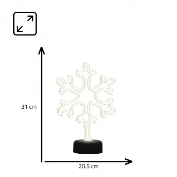 Manta SNL84WH Lampada decorativa LED fiocchi di neve, bianco freddo, a batteria, da appendere, plastica, bianco, 200 mm