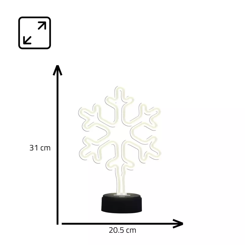 Manta SNL84WH Lampada decorativa LED fiocchi di neve, bianco freddo, a batteria, da appendere, plastica, bianco, 200 mm