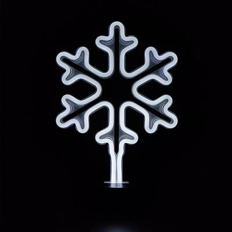 Manta SNL84WH Lampada decorativa LED fiocchi di neve, bianco freddo, a batteria, da appendere, plastica, bianco, 200 mm