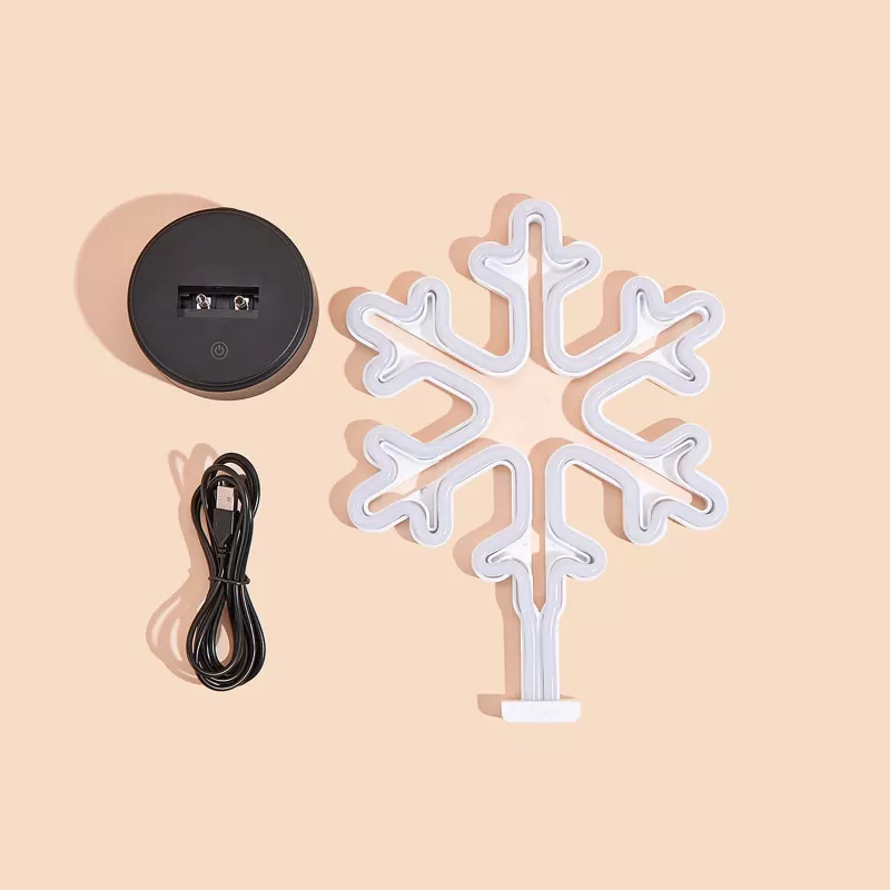 Manta SNL84WH Lampada decorativa LED fiocchi di neve, bianco freddo, a batteria, da appendere, plastica, bianco, 200 mm