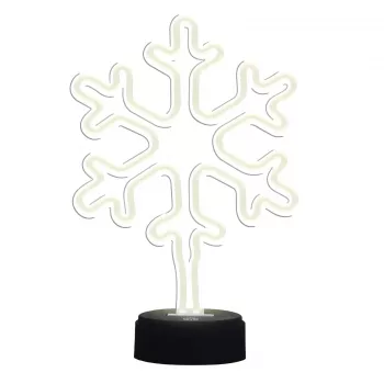 Manta SNL84WH Lampada decorativa LED fiocchi di neve, bianco freddo, a batteria, da appendere, plastica, bianco, 200 mm