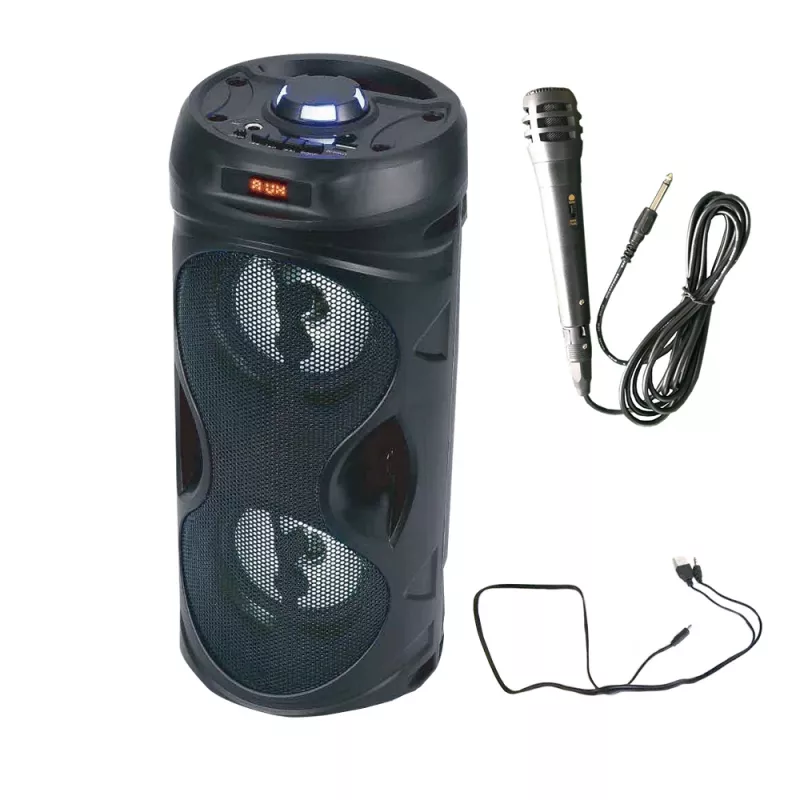 Manta SPK815 diffusore Bluetooth portatile per feste con karaoke, 30W RMS, LED disco, radio FM, USB/SD/AUX