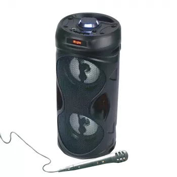 Manta SPK815 diffusore Bluetooth portatile per feste con karaoke, 30W RMS, LED disco, radio FM, USB/SD/AUX