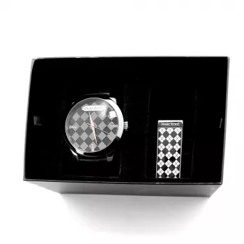 Orologio da polso MARC ECKO uomo E11591G1 - 45mm al quarzo analogico quadrante nero bracciale argento