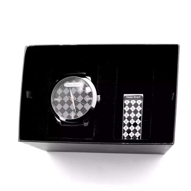 Orologio da polso MARC ECKO uomo E11591G1 - 45mm al quarzo analogico quadrante nero bracciale argento