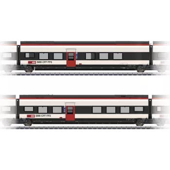 Märklin 43462 H0 Set carrozze supplementari 2 per SBB Giruno: carrozza 2. classe D(B9) e E(B8)