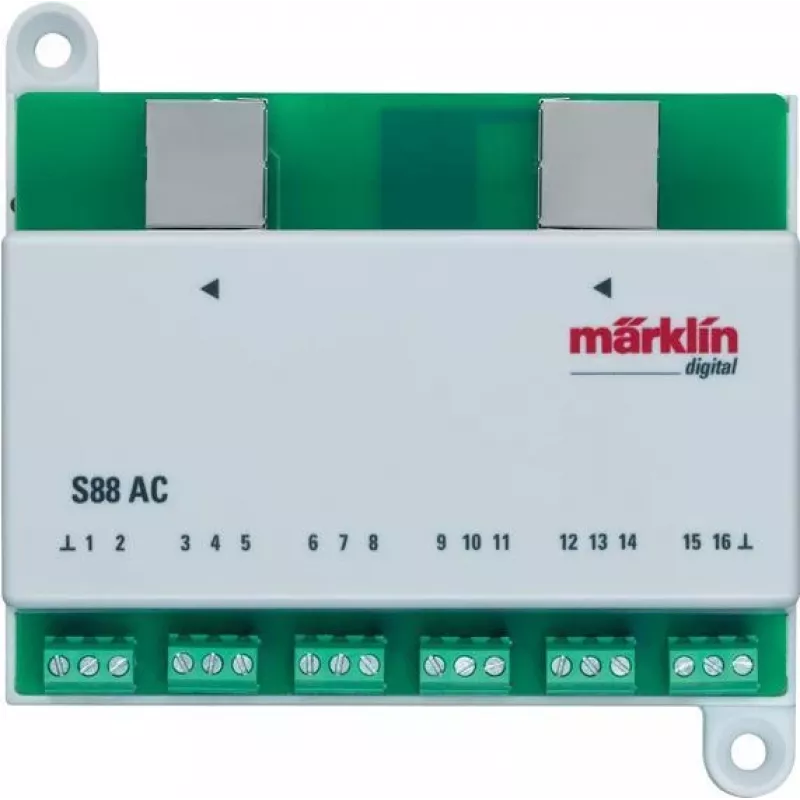 Märklin 60881 Modulo digitale di retroazione s88 per 16 ingressi di contatto – Verde/bianco