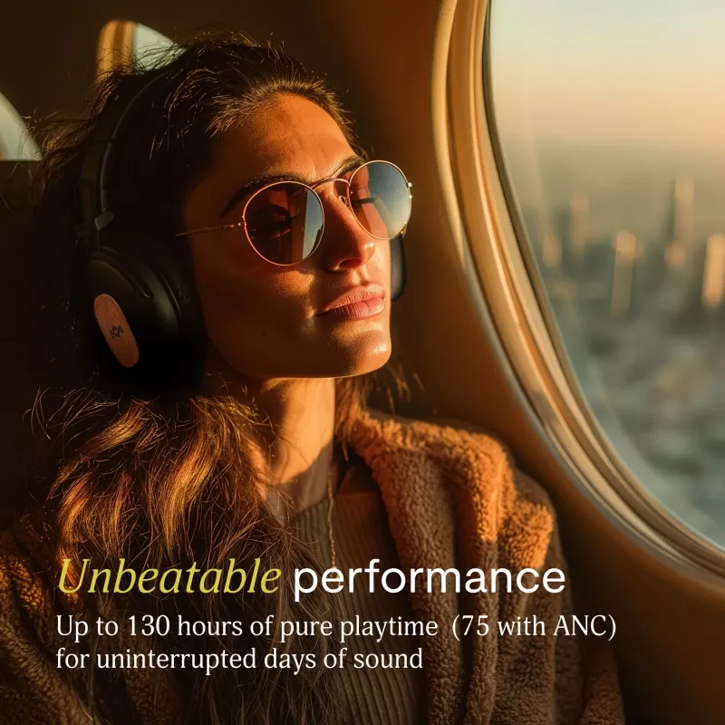 Marley Positive Vibration Rebel Cuffie over-ear Bluetooth ANC – Signature Black