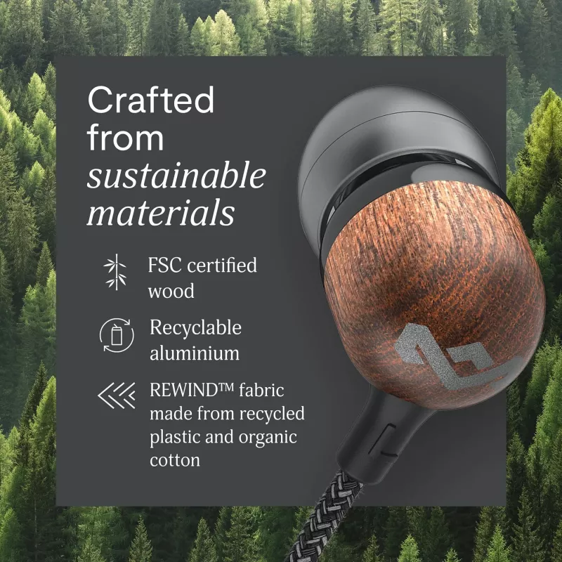 Marley Smile Jamaica auricolari con filo con microfono integrato, USB-C – Signature Black