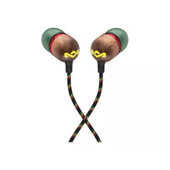 Marley Smile Jamaica auricolari in-ear con filo con microfono e USB-C, driver da 9 mm – Rasta (EM-JE042-RA)