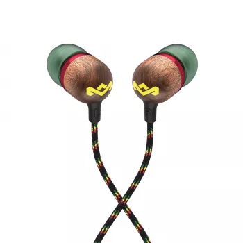 Marley Smile Jamaica auricolari in-ear con filo con microfono e USB-C, driver da 9 mm – Rasta (EM-JE042-RA)