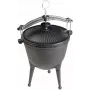 MASTER GRILL pentola in ghisa MG629 – 8L, pre-stagionata, per falò e cucina all'aperto