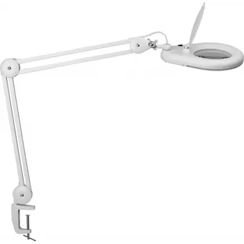 MAUL Lampada LED con Lente d'Ingrandimento Viso con Base a Morsetto, Bianco