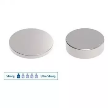 MAUL magnete al neodimio a disco 10 x 1 mm, nichelato, forza di tenuta 0,5 kg (1 pz.) 6166196